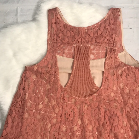 Free People Mauve Sleeveless Lace Lined Slip On Dress Small - Picture 3 of 5